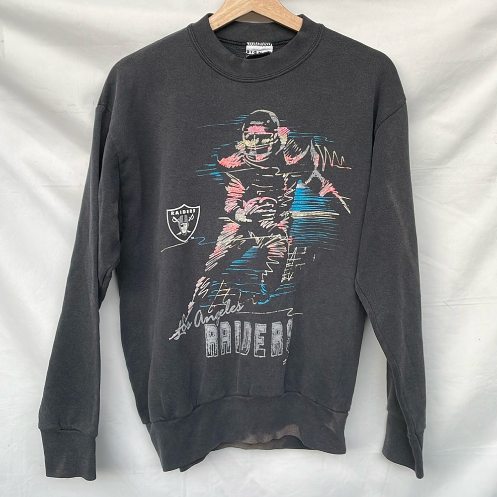 Vintage 90’s Los Angeles Raiders NFL Black Pullover Sweater Size Large Unisex